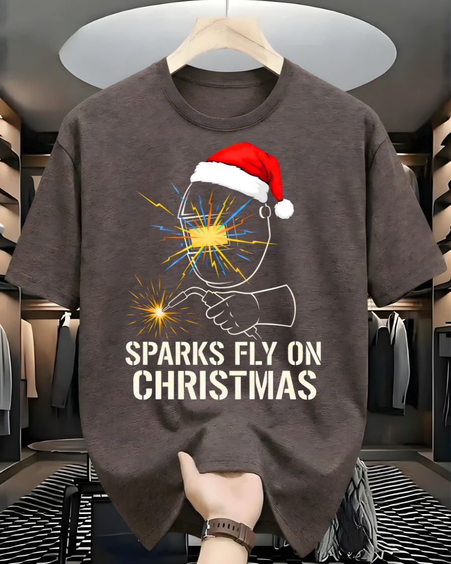 "Sparky's First Christmas" Funny Anxious Dog Holiday T-Shirt