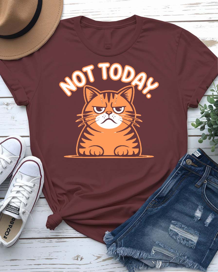 Not Today Cat Lover Graphic T-Shirt