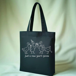 Just A New Year's Goose Cute Cartoon Animal Tote Bag