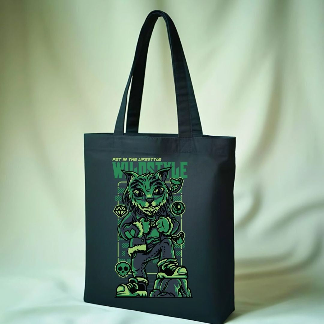 Wild Style Pattern Cotton Canvas Tote Bag
