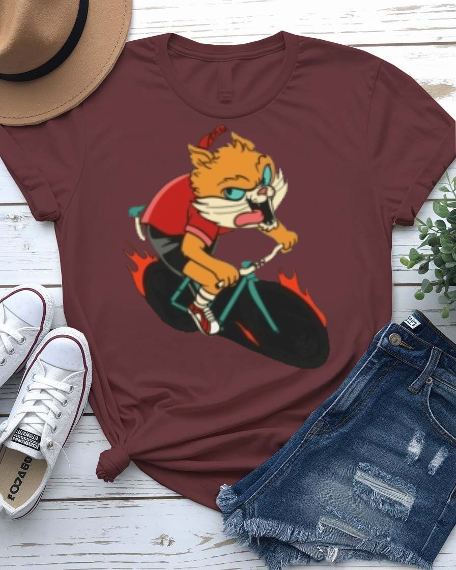 Bicycle Lover Cat T-Shirt