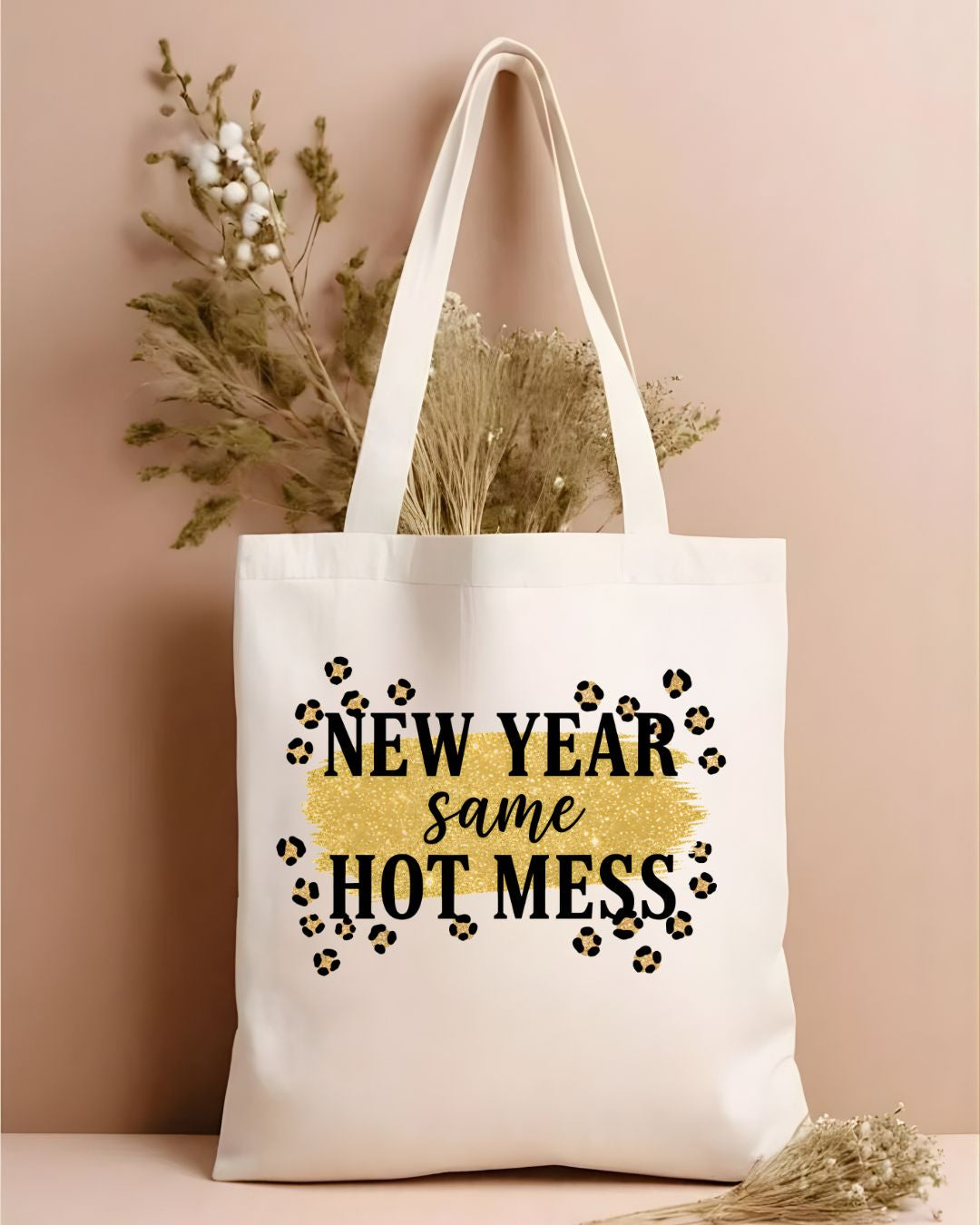 "New Year, Same Hot Mess" Funny Realist Tote Bag