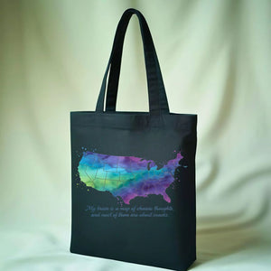 Funny United States Map Tote Bag with State Jokes