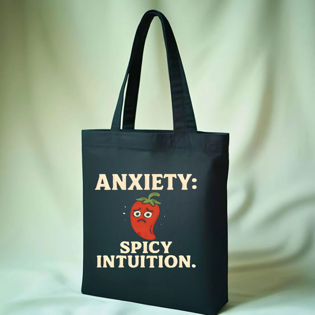 Anxiety Intuition Tote Bag with Mental Health Awareness Design