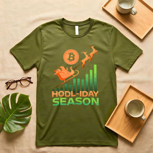 HODL-IDAY Crypto Bitcoin Christmas Pun T-Shirt