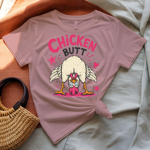 Chicken Butt Tee with "Guess What?" joke and chicken graphic