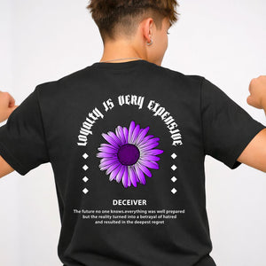 Destiney Streetwear Tee with compass needle pointing north on model