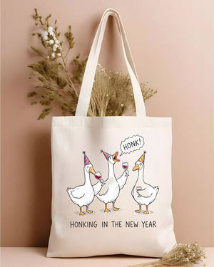 Hoking The New Year Goose Funny Typo Humor Tote Bag