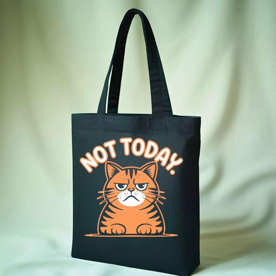 Not Today Cat Lover Graphic Tote Bag