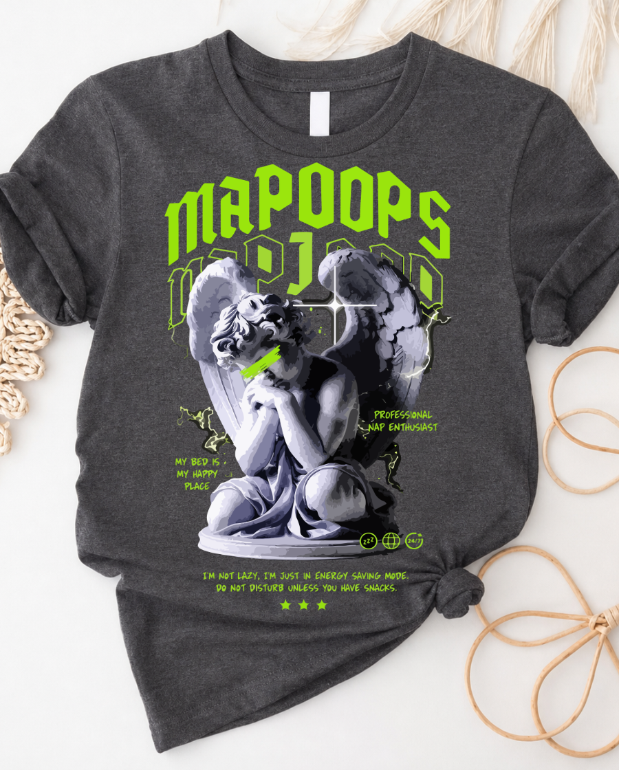 Napoops Mood Funny Sleeping Statue Graphic T-Shirt
