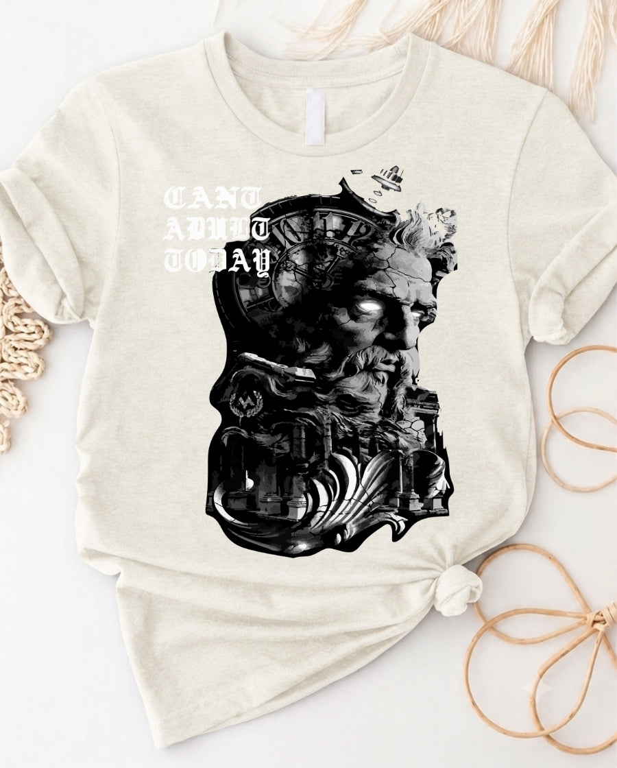 Can't adult today vintage gothic graphic t-shirt with dark moody design