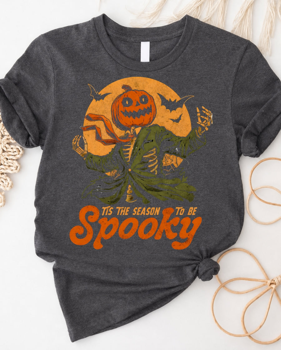 Spooky Pumpkin Head Tee — "Tis the Season to Be Spooky" Halloween T-Shirt