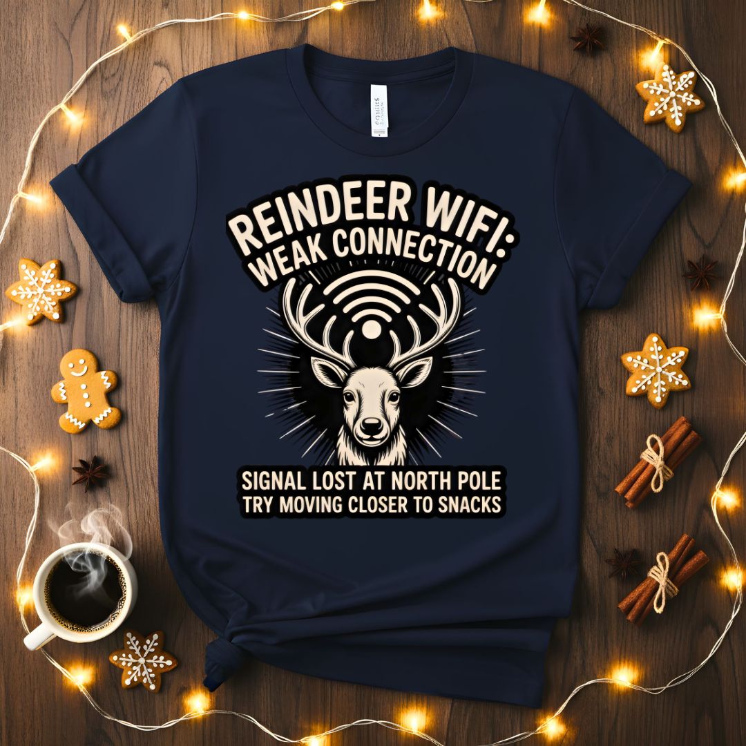 Reindeer WIFI Funny Tee