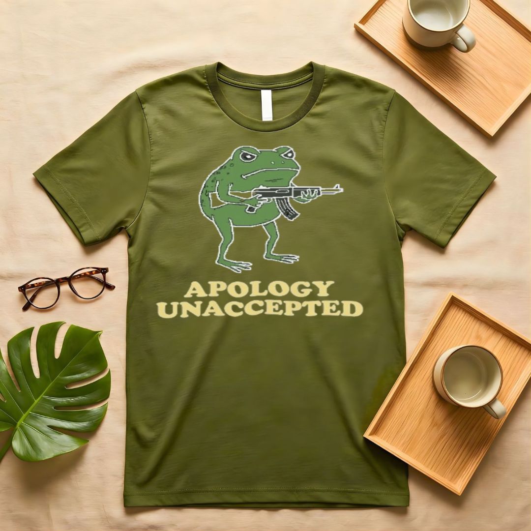Apology Graphic Tee with Distressed "Sorry" Print - Oversized Fit