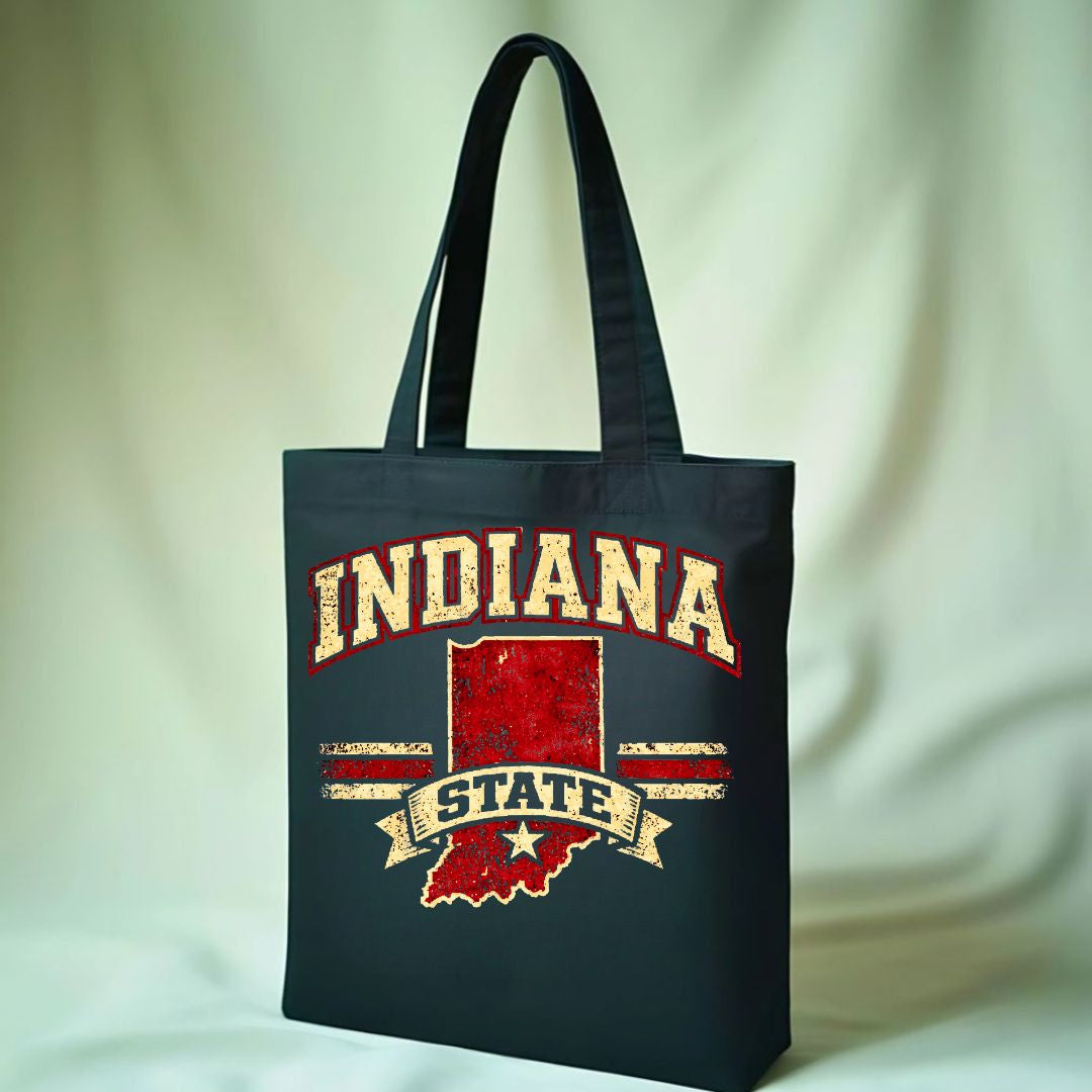Indiana State Outline Tote Bag