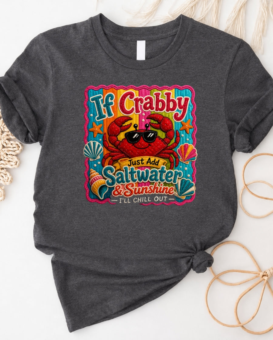 Crabby Sea Animal Tee — Funny "If Crabby" Ocean Graphic T-Shirt
