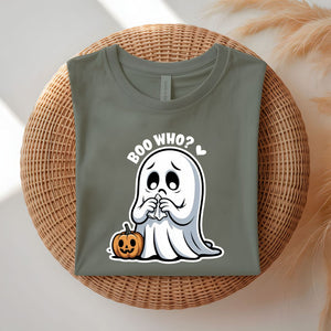 Boo Who Halloween Pun Graphic T-Shirt by Memez Store
