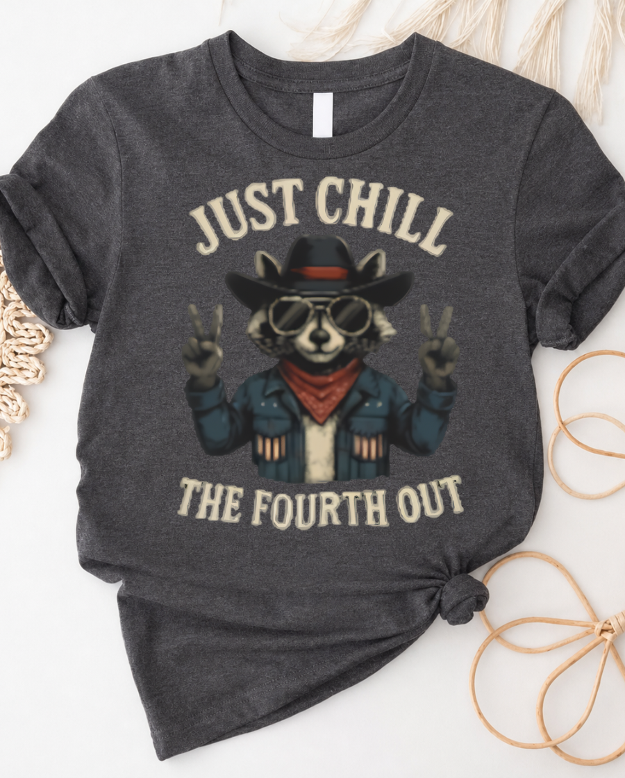 Just Chill Raccoon Lovers Tee — Casual Graphic T-Shirt for Animal Lovers