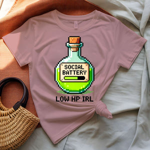 Social Battery Minimalist Text Graphic T-Shirt