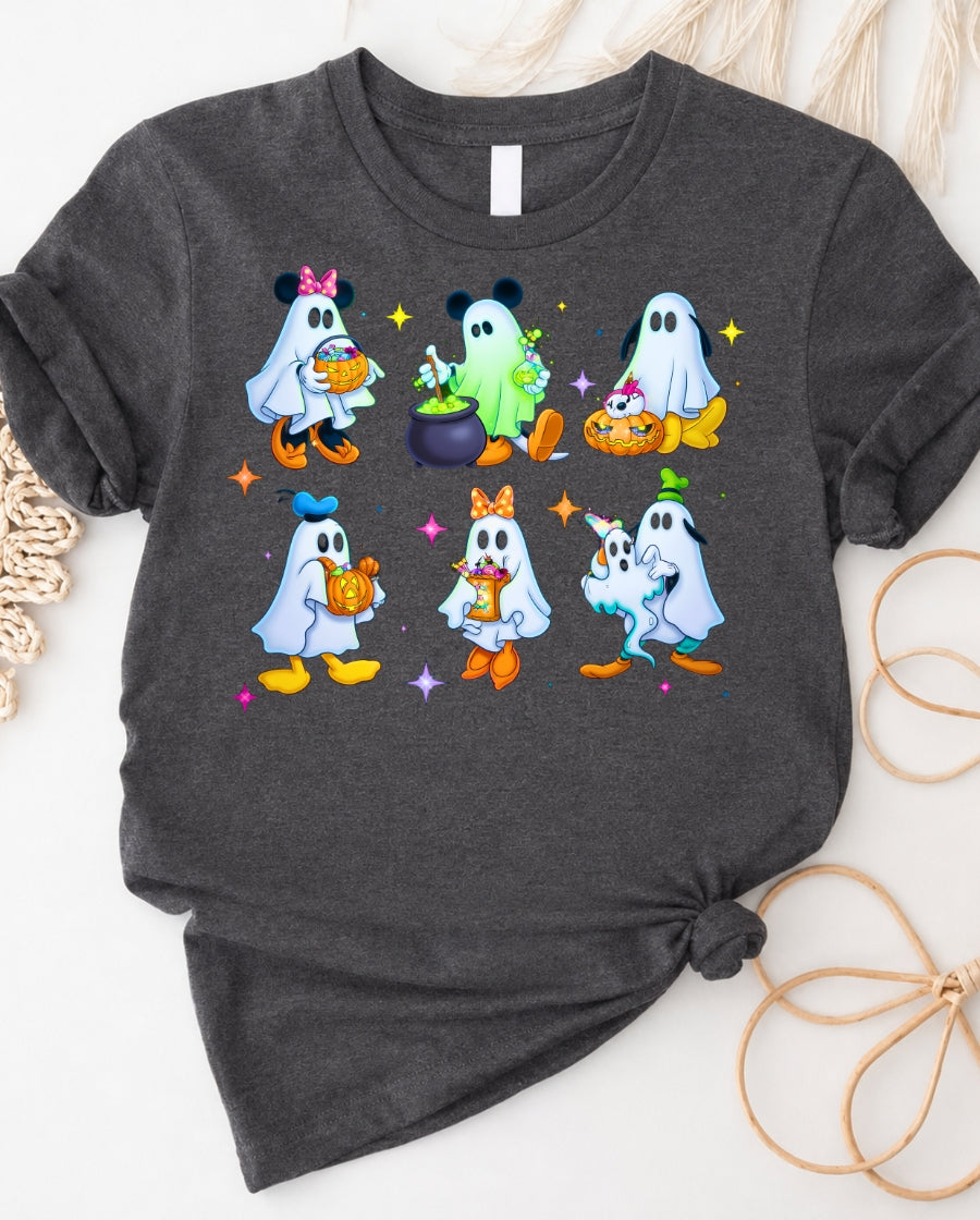 Halloween Ghost Characters Tee — Cute Trick-or-Treat Cartoon Ghosts