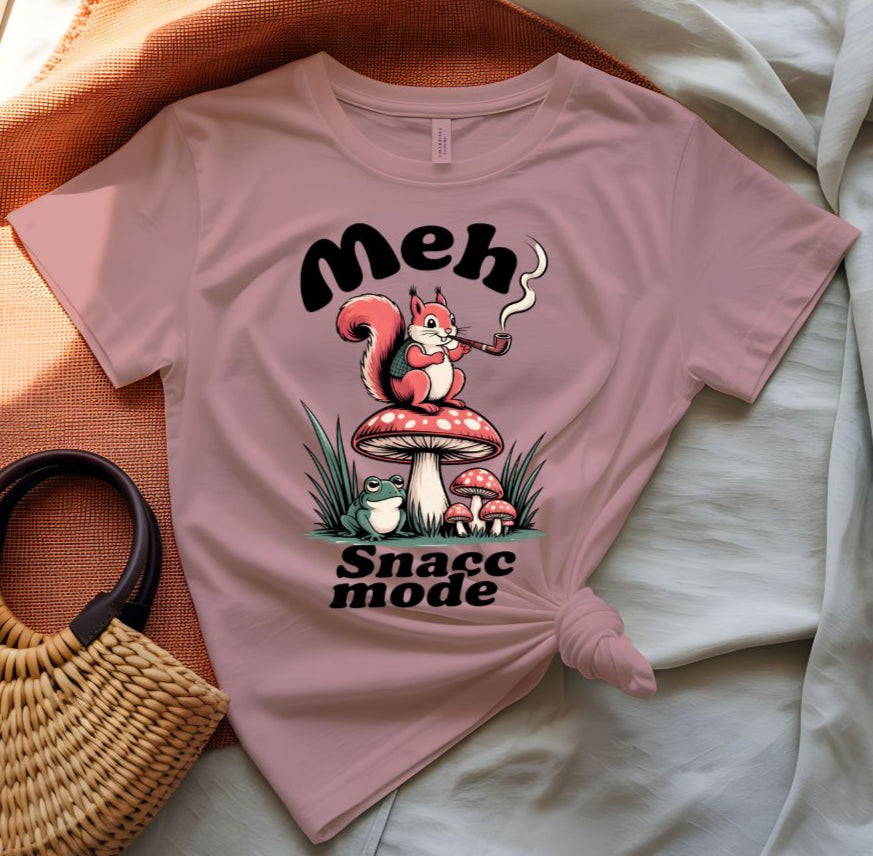 Meh Snacc Mode Food Meme Graphic T-Shirt by Memez Store