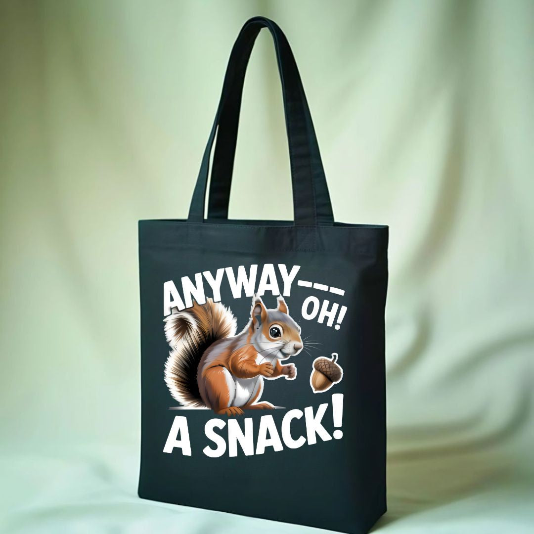 "Anyway, A Snack" Funny Food & Mood Tote Bag