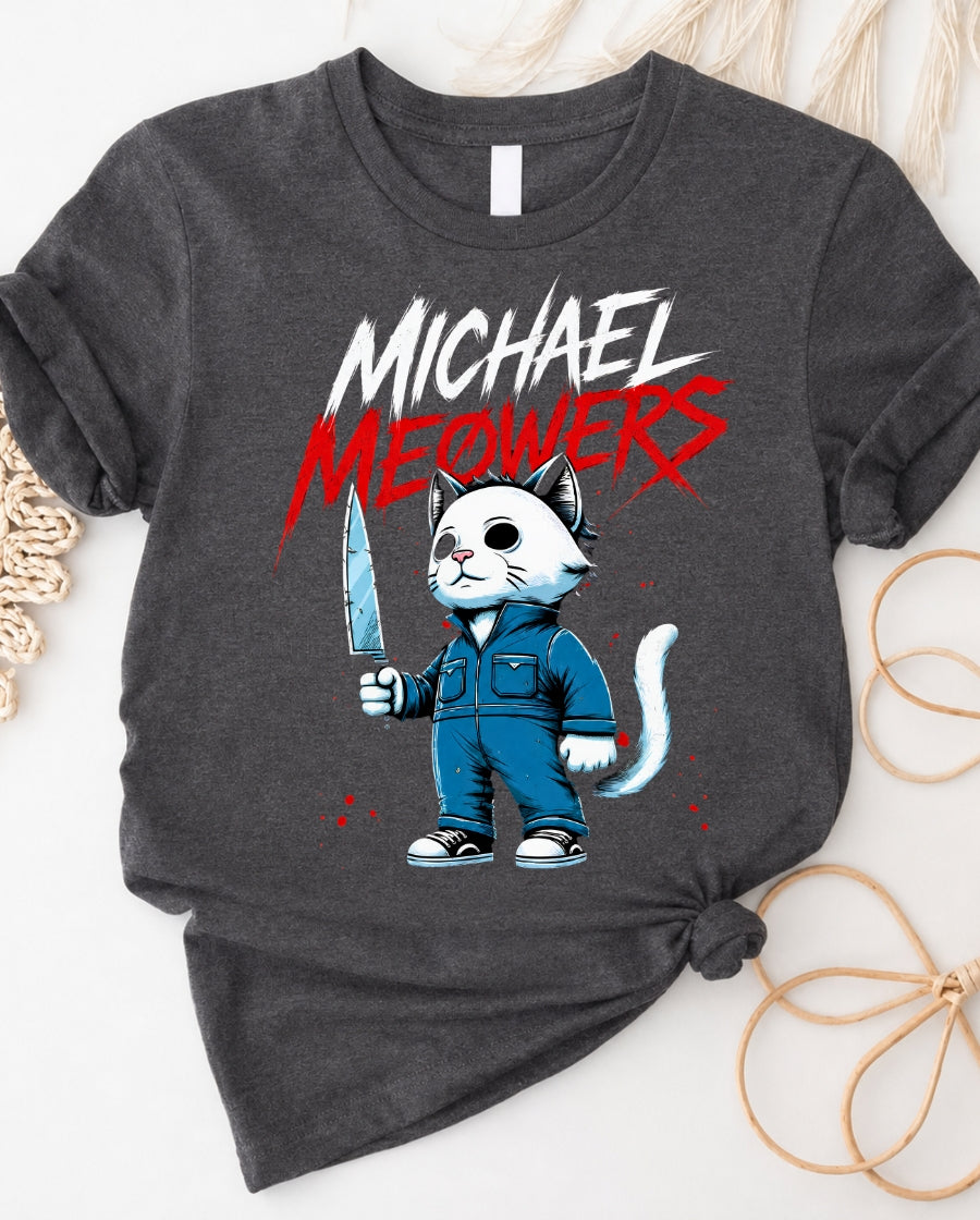 Michael Meowers Horror Cat T-Shirt — Funny Slasher Movie Cat Tee