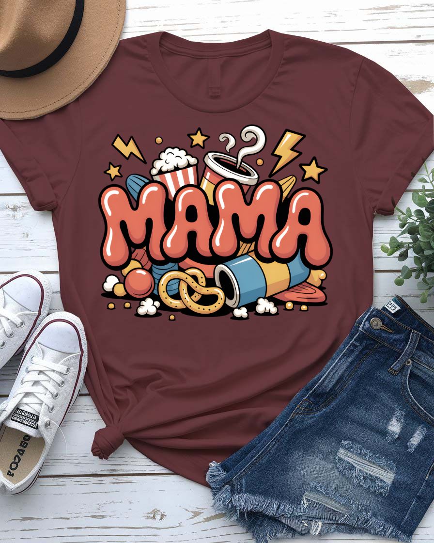 Mom Food Tee – Cute 'Mom Food' Graphic T-Shirt for Moms & New Parents