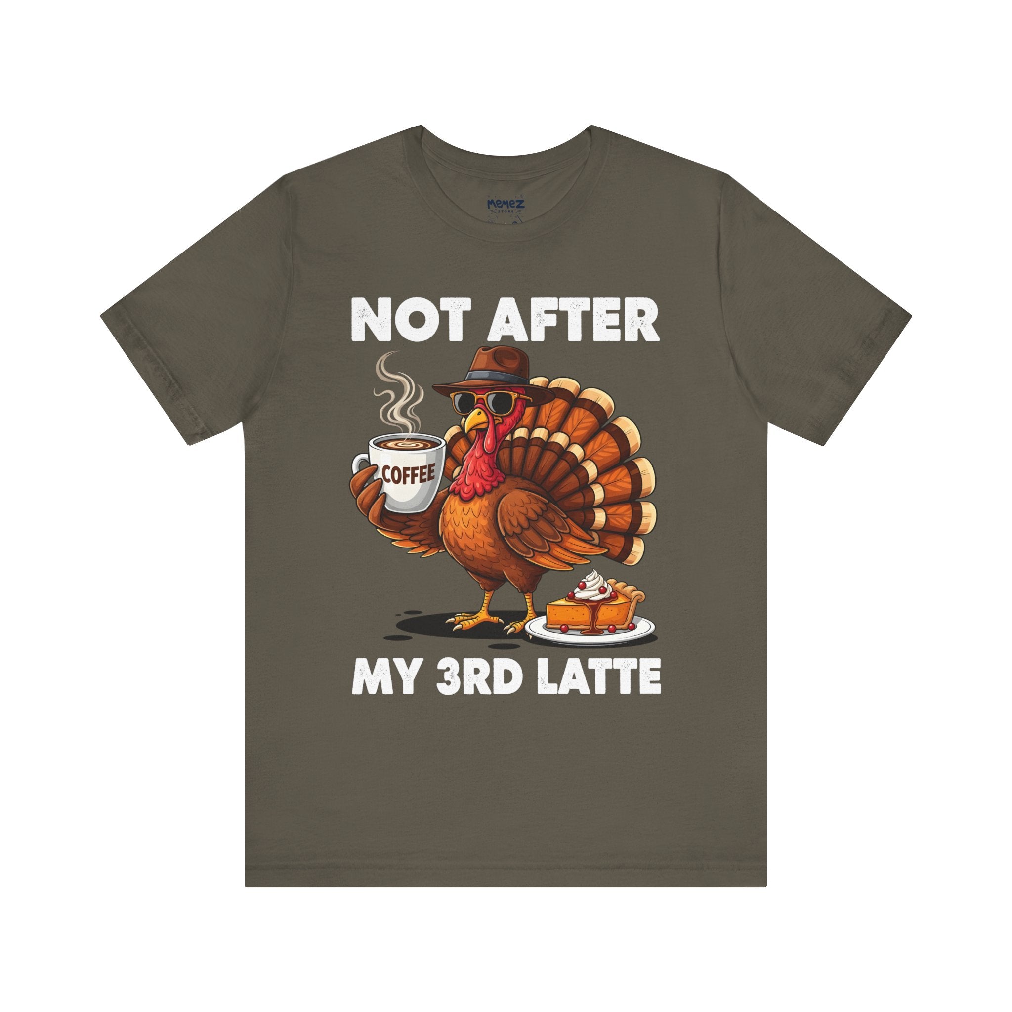 Not After My Third Latte Coffee Chirstmas Animal Meme Funny Tee