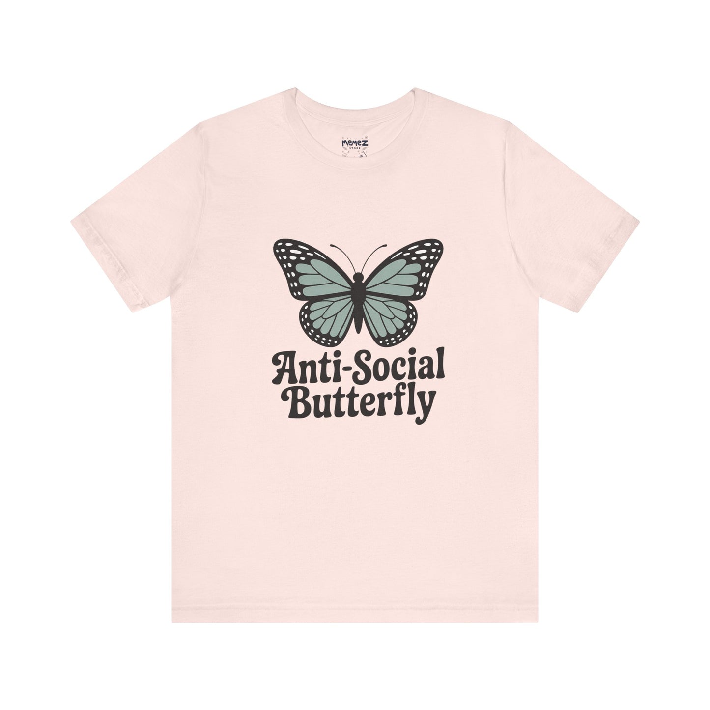 Unisex Jersey Short Sleeve Tee - Anti-Social Butterfly Tee By memez store