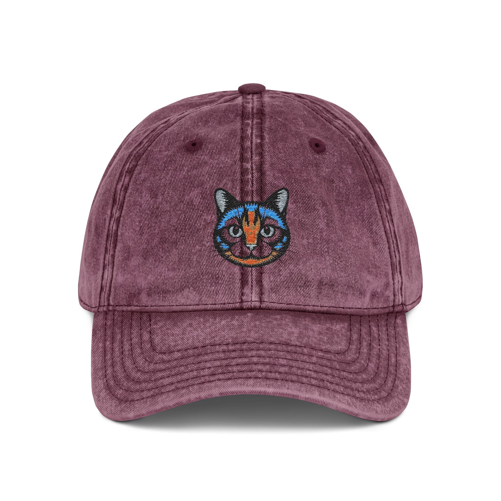 Embroidered Cat Cap