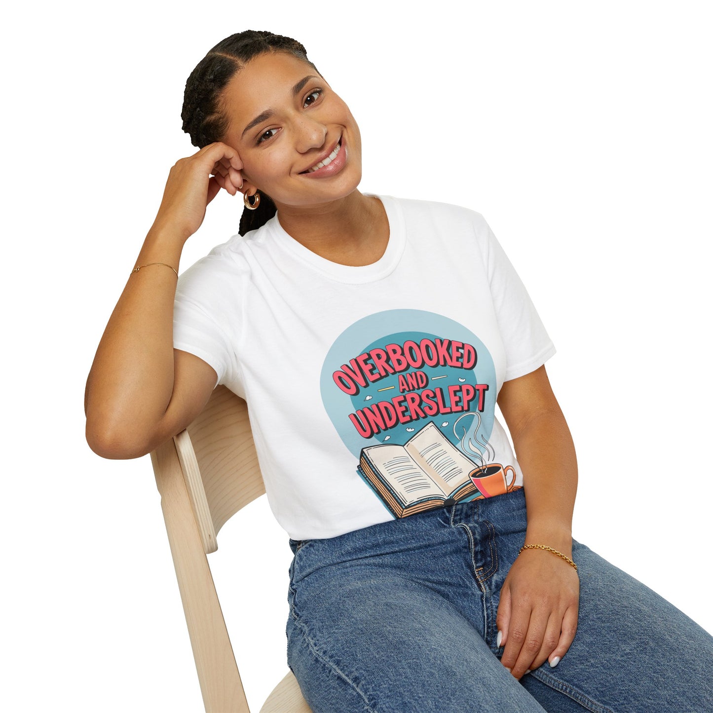 Funny Meme Unisex T-Shirt - Overbooked and Underslept Tee