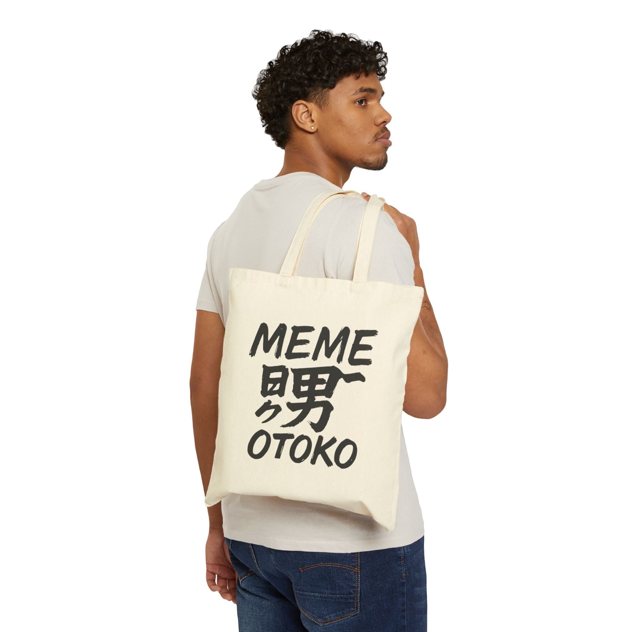 Otoko Meme Cotton Canvas Tote Bag