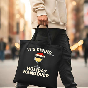 Holiday Hangover Tote Bag with Funny Post-Christmas Design