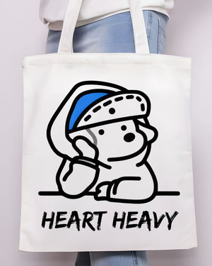 "Heart Heavy" Cute Sad Animal Meme Tote Bag