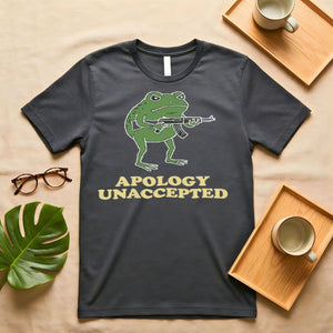 Apology Graphic Tee with Distressed "Sorry" Print - Oversized Fit