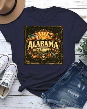 Alabama State Outline Graphic T-Shirt