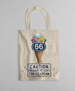 Route 66 Retro Style Canvas Tote Bag