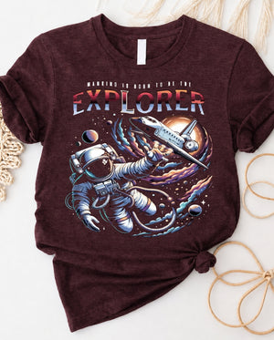 Explorer Space Lover's Tee with astronaut and galaxy graphic