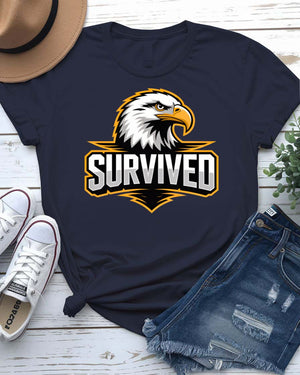 Survived Eagle Patriotic Graphic T-Shirt