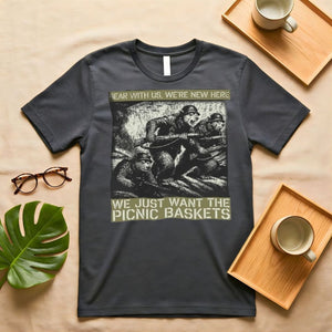 Bear With Us Punny Camping Graphic T-Shirt on Model