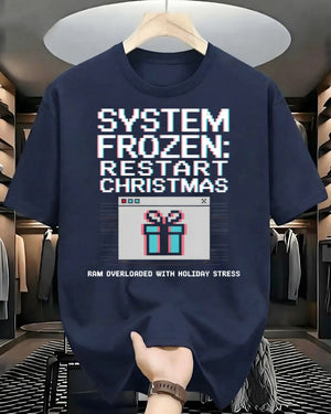 "System Frozen Restart" Computer Error Parody Funny T-Shirt