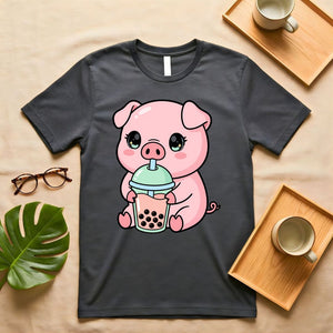Piggy Bank Drinking Cocktail Funny Meme T-Shirt