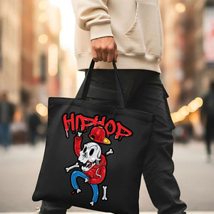 Hip Hop Graphic Tote Bag - Music Culture Canvas Shopper
