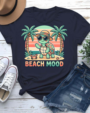 Beach mood tee sunset palm tree coastal graphic
