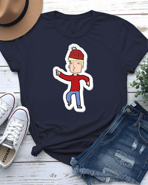 Single Man Streetwear Tee with lone grounded figure on model