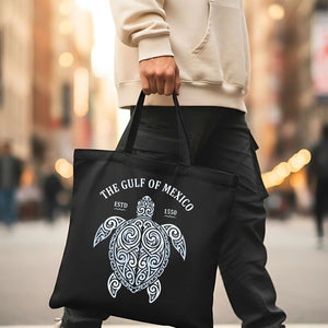 Gulf of Mexico Map & Coastal Art Cotton Canvas Tote Bag