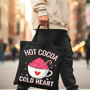 Hot Cocoa Christmas Tote Bag with Festive Mug Design
