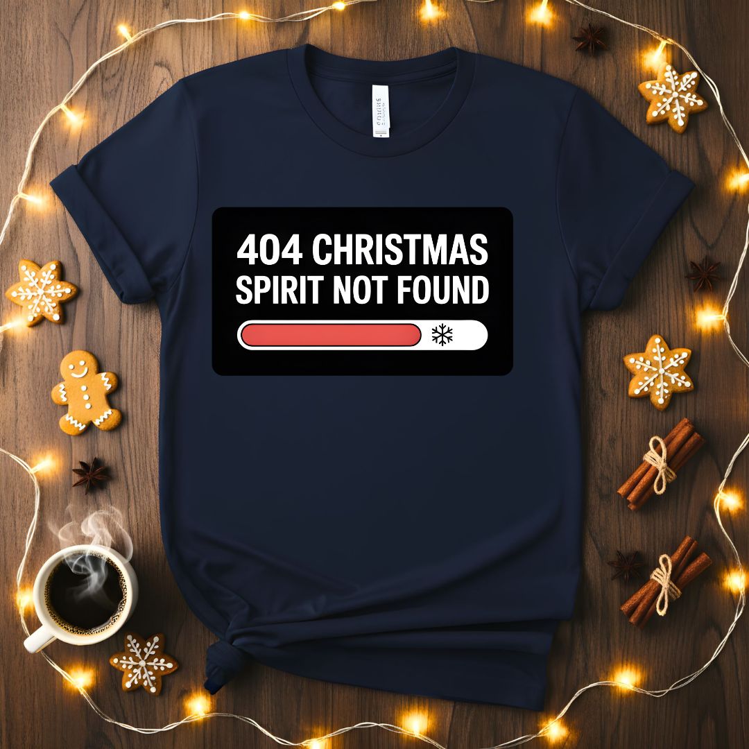 404 Christmas Spirit Not Found funny programmer t-shirt
