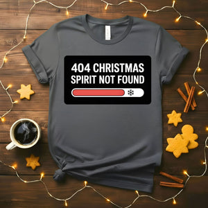 404 Christmas Spirit Not Found funny programmer t-shirt